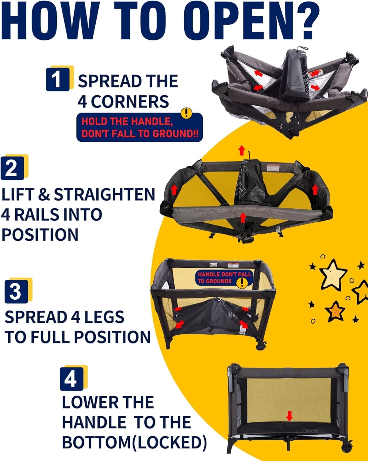 BEKA 4 in 1 Baby Bassinet Bedside Sleeper, Baby Bedside Crib 4 Functions, Bedside Bassinet Crib Sleeper, Playard, Changing Table, Baby Bassinet for Newborn Baby BEKA