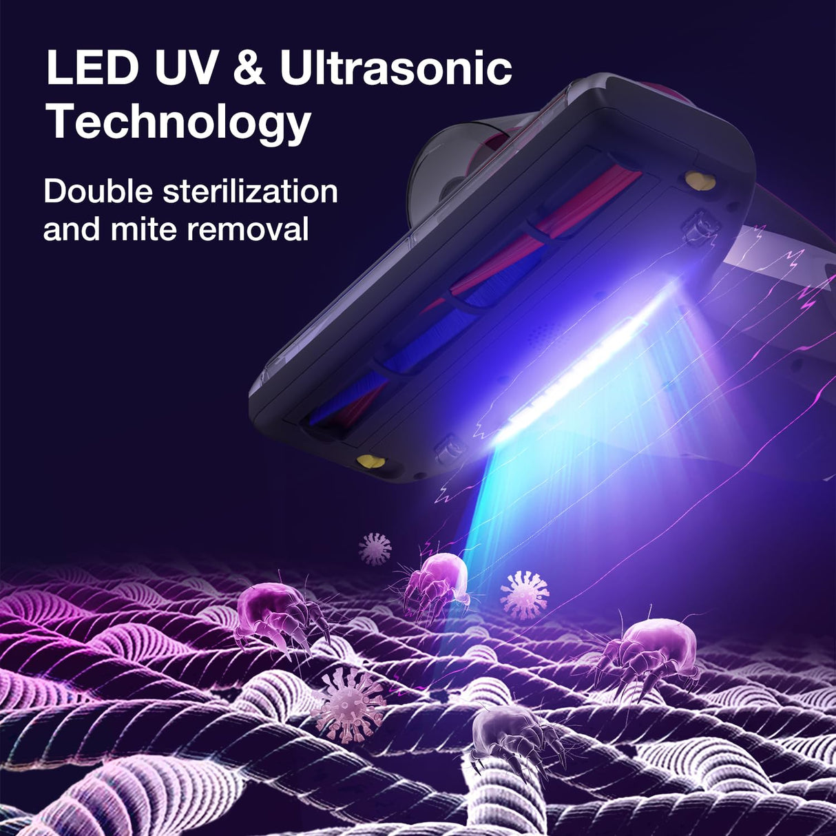 Jimmy WB73 Mattress Vacuum Cleaner, Pet Hair Vacuum, Bed Vacuum with UV & Ultrasonic, Strong Suction, Dust Recognition and Anti-allergen (WB73, Corded) Jimmy