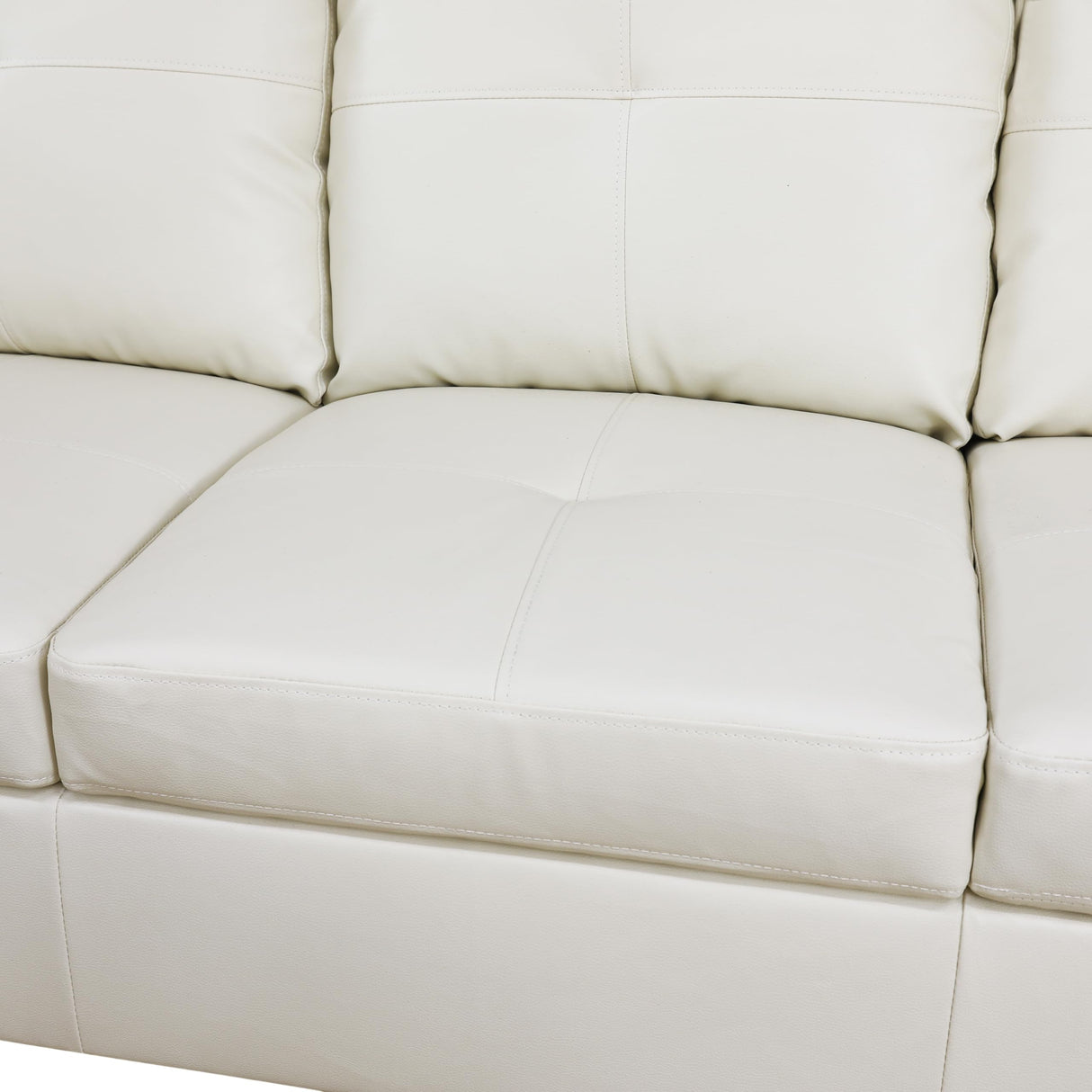 NicBex MZX-Niki-SF-00063-LWJ Sofas & Couches, Left Chaise, White-Faux Leather NicBex