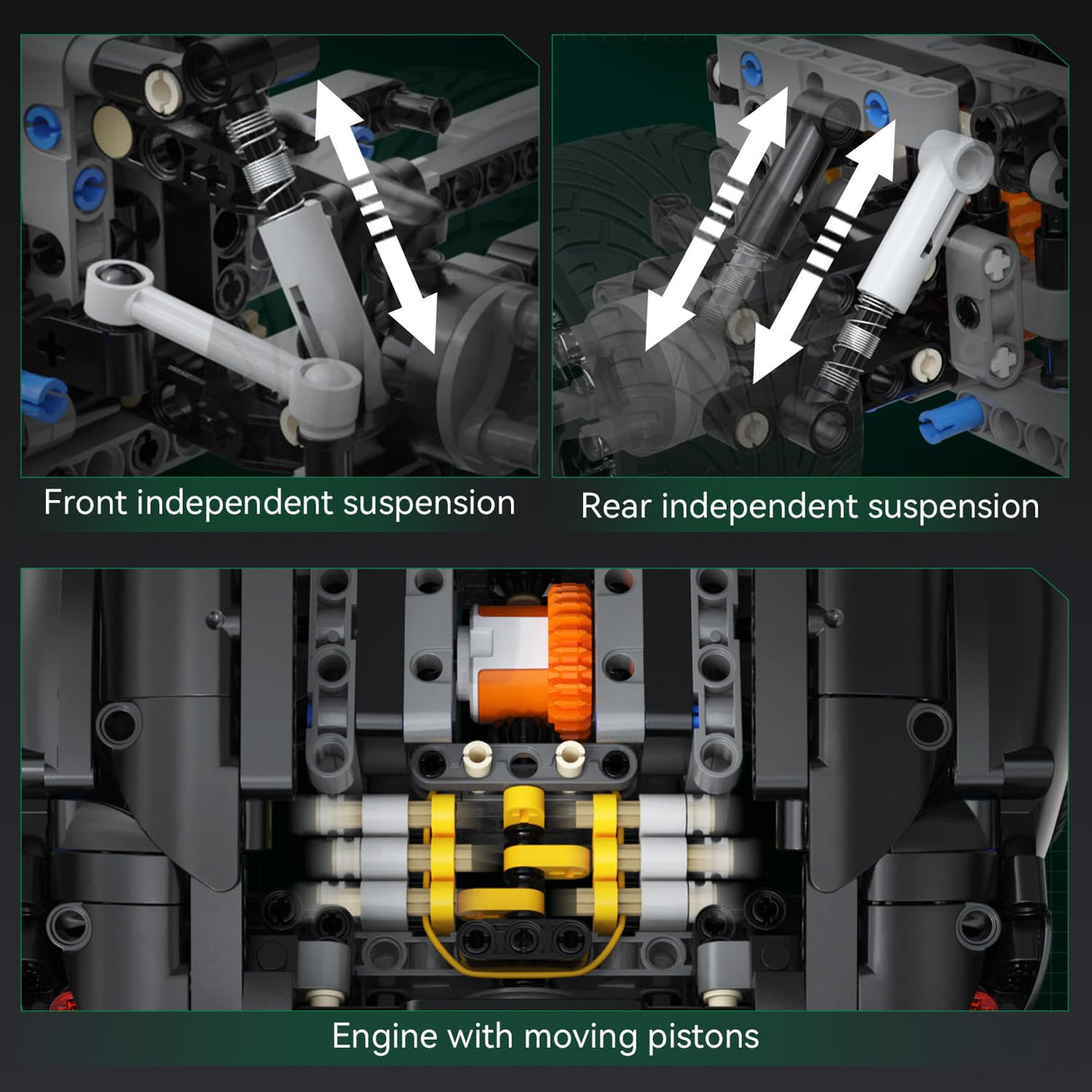 CaDA C63006W 1:10 Scale RUF GT RC Car Kit - DIY Assembly Building Blocks Set and STEM Educational Toy for Kids & Adults (8+ Years) CaDA