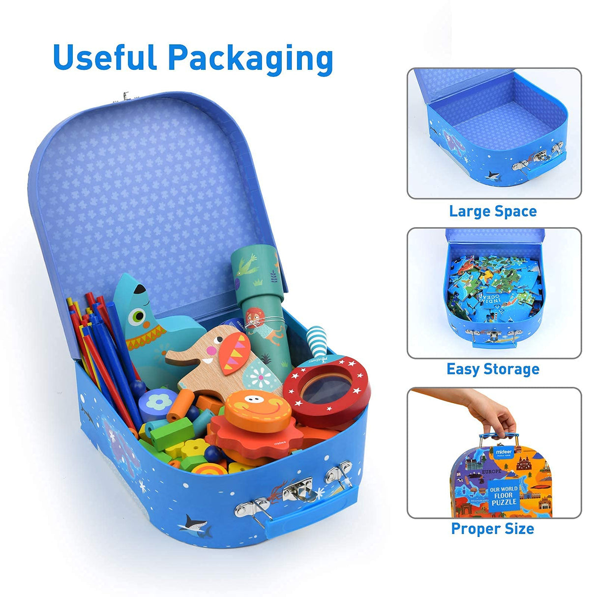 Mideer Floor Puzzle for Kids 4-8, 100 Piece World Map Jigsaw Puzzle with Continents, Geography Educational Toys for Boys and Girls, Globe Atlas Puzzle Maps Preschool Learning Game for Kids Ages 4-6 MiDeer