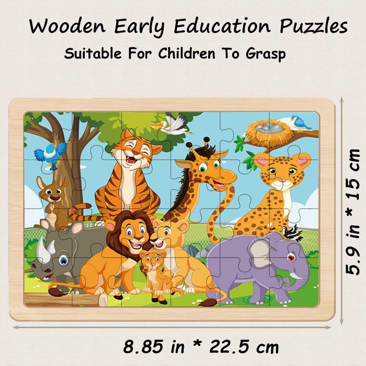 Puzzles for Kids Ages 4-6, 24 Pieces Wooden Puzzles for Toddlers Ages 3 4 5 6 7 8 Year Olds Puzzles Toys. Children Jigsaw Puzzles for Boys and Girls Gifts Educational Learning Toys Eirenke