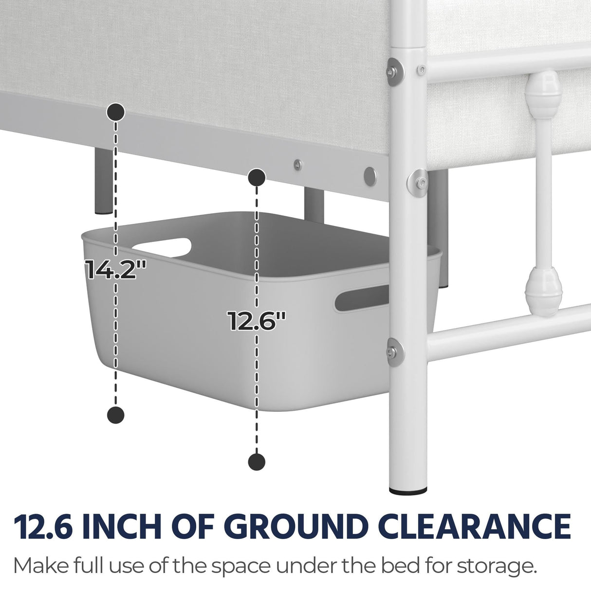 Yaheetech Classic Metal Platform Bed Frame Mattress Foundation with Victorian Style Iron-Art Headboard/Footboard/Under Bed Storage/No Box Spring Needed/Full Size White Yaheetech