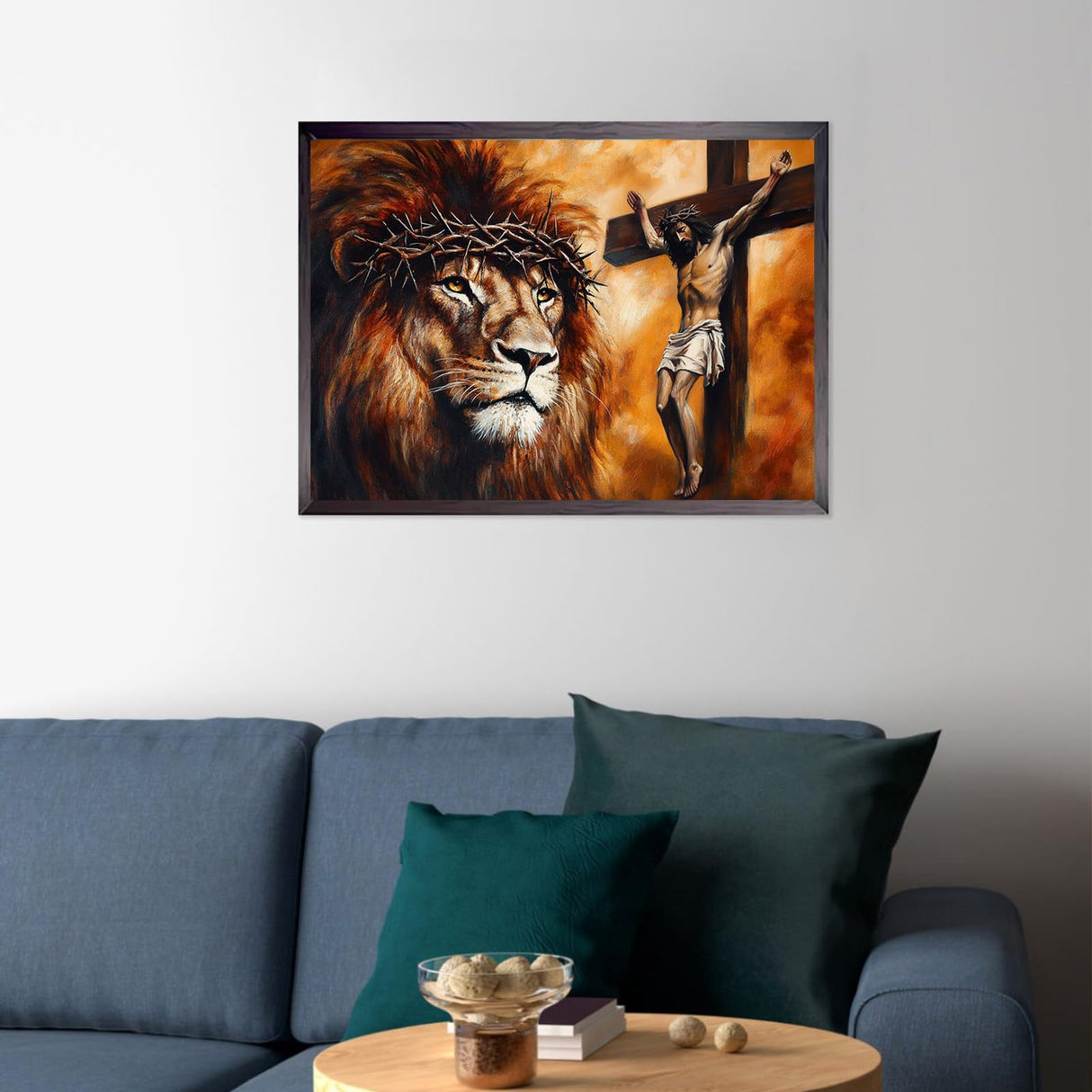 CEOVR Jesus Diamond Art Kits for Adults, Jesus Lion Diamond Painting Dots 5D DIY Full Drill Christian Religious Gem Art, Wall Decor for Home Office 16x12in CEOVR
