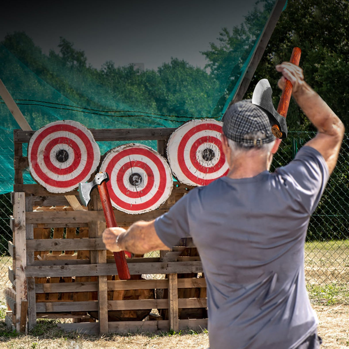 NedFoss 16" Champion Throwing Axe Set, 2 Pack Throwing Axes and Tomahawks with 1065 High Carbon Steel & Wooden Handle, Perfect for Axe Throwing Game, Recreation and Competition, Gift for Men NedFoss