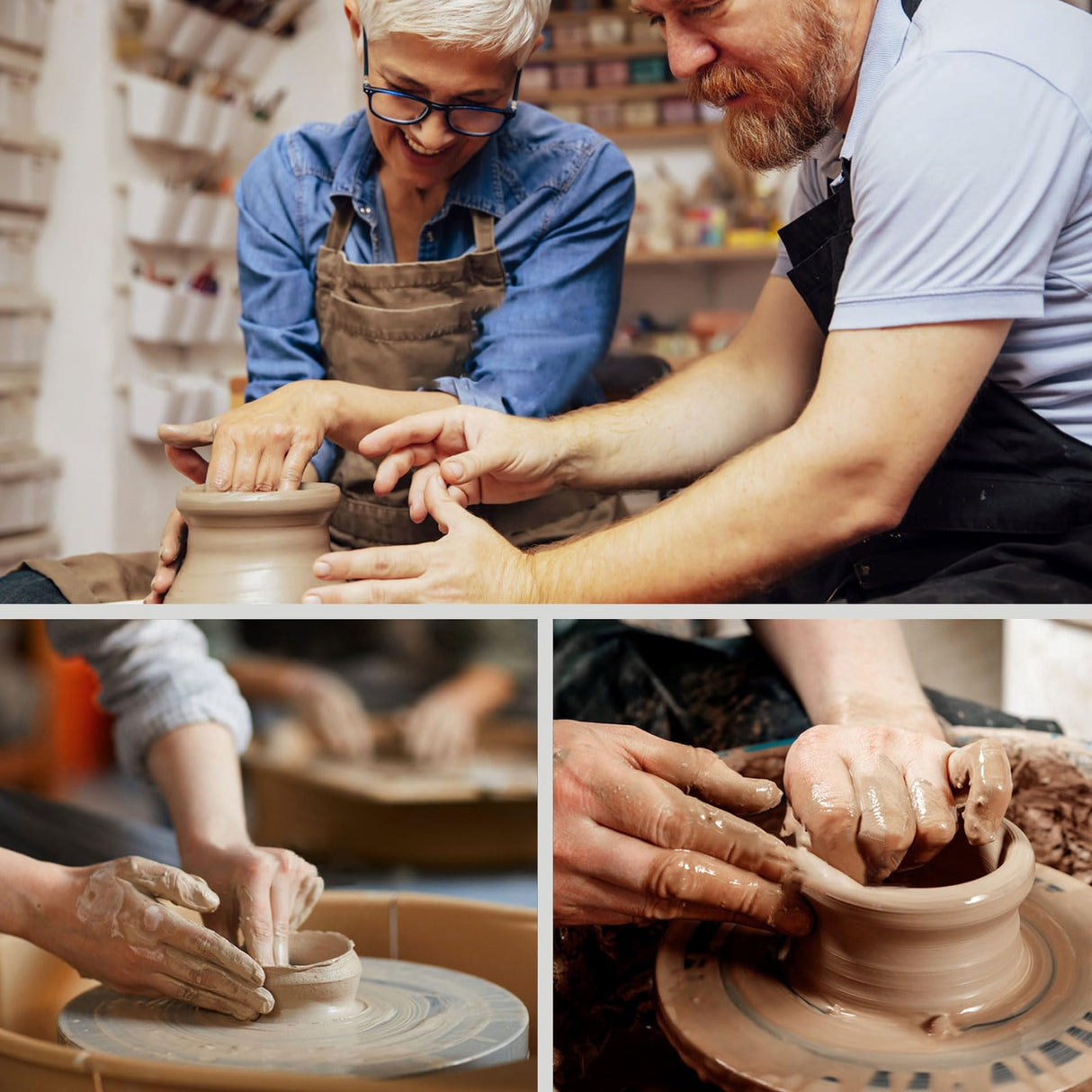 White Ceramic Vase, GUKJOB Small Cute Flower Vase for Pampas Grass, Home, Living Room, Dining Table, Farmhouse, Office Decor, Bedroom, Table, and Kitchen Shelf (White) GUKJOB