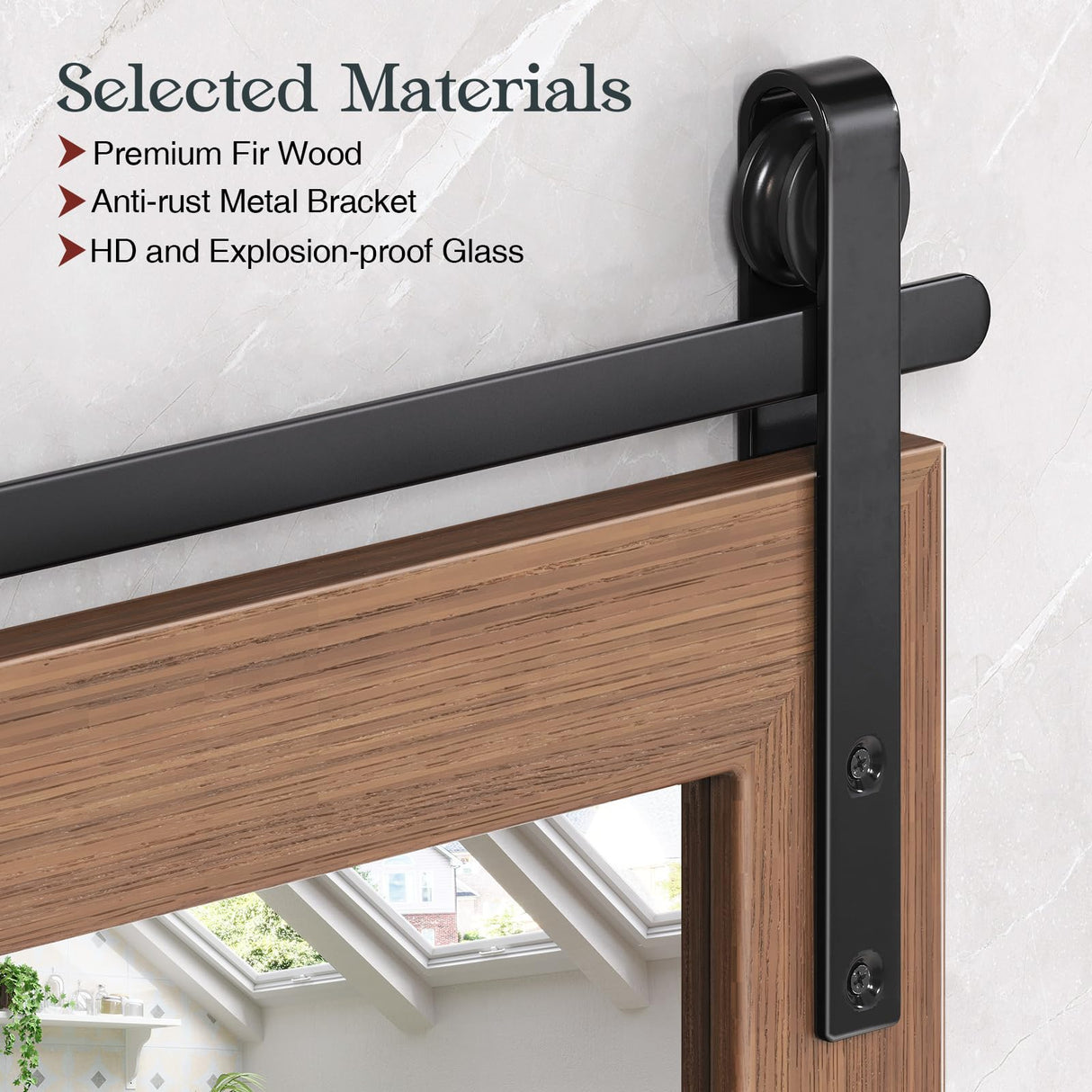 Mestikits 24x36 Inch Farmhouse Mirror for Bathroom, Brown Wood Framed Rustic Mirror, Rectangle Wall Decor Mirrors for Entryway, Courtyard, Bedroom Mestikits