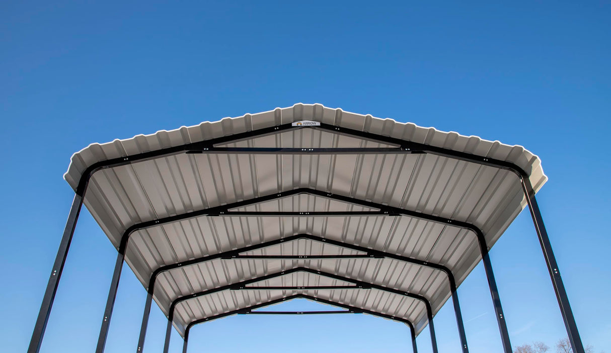 Arrow Carports Galvanized Steel Carport, RV Metal Carport Kit, 14' x 42' x 14', Charcoal Arrow