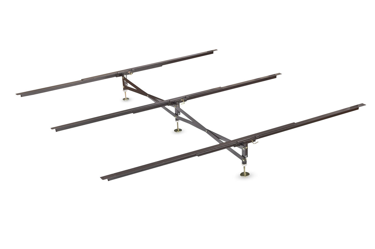 Glideaway X-Support Bed Frame Support System, GS-3 XS Model - 3 Cross Rails and 3 Legs - Strong Center Support Base for Full, Queen and King Mattress, Box Springs, and Bed Foundations Glideaway