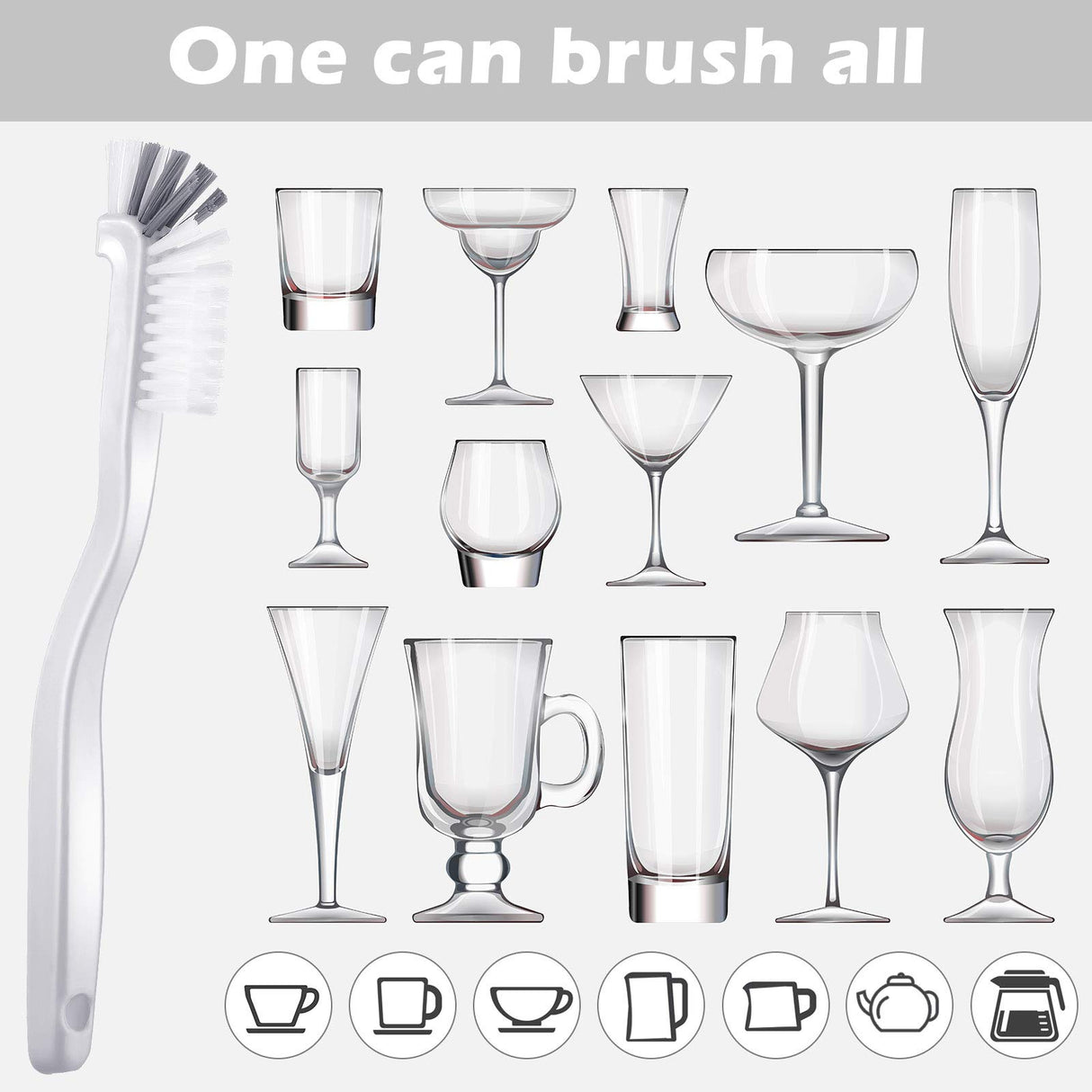 5 Piece Cleaning Dish Scrub Brush Kitchen Sink Bathroom Brushes, Household Pot Pan Dishwasher Edge Corners Grout Deep Cleaning Brush with Stiff Bristles (White and Black) Patelai