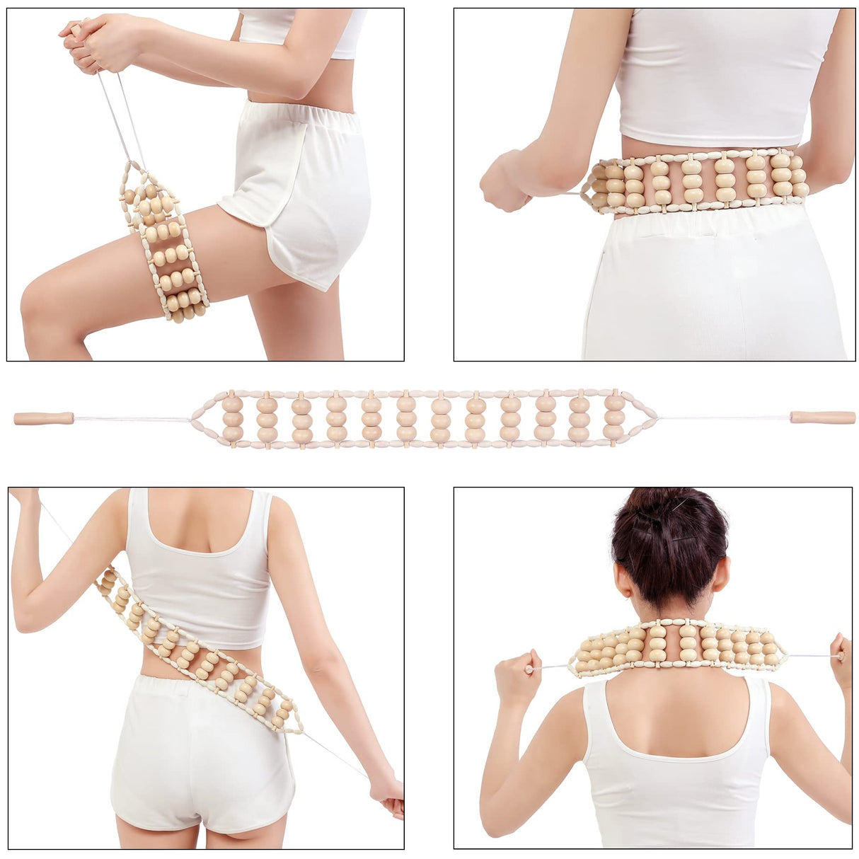 5-in-1 Wood Therapy Massage Tools Lymphatic Drainage Massager for Muscle Pain Relief | Maderoterapia Kit Body Sculpting Tools for Anti-Cellulite, Body Shaping Xokocli