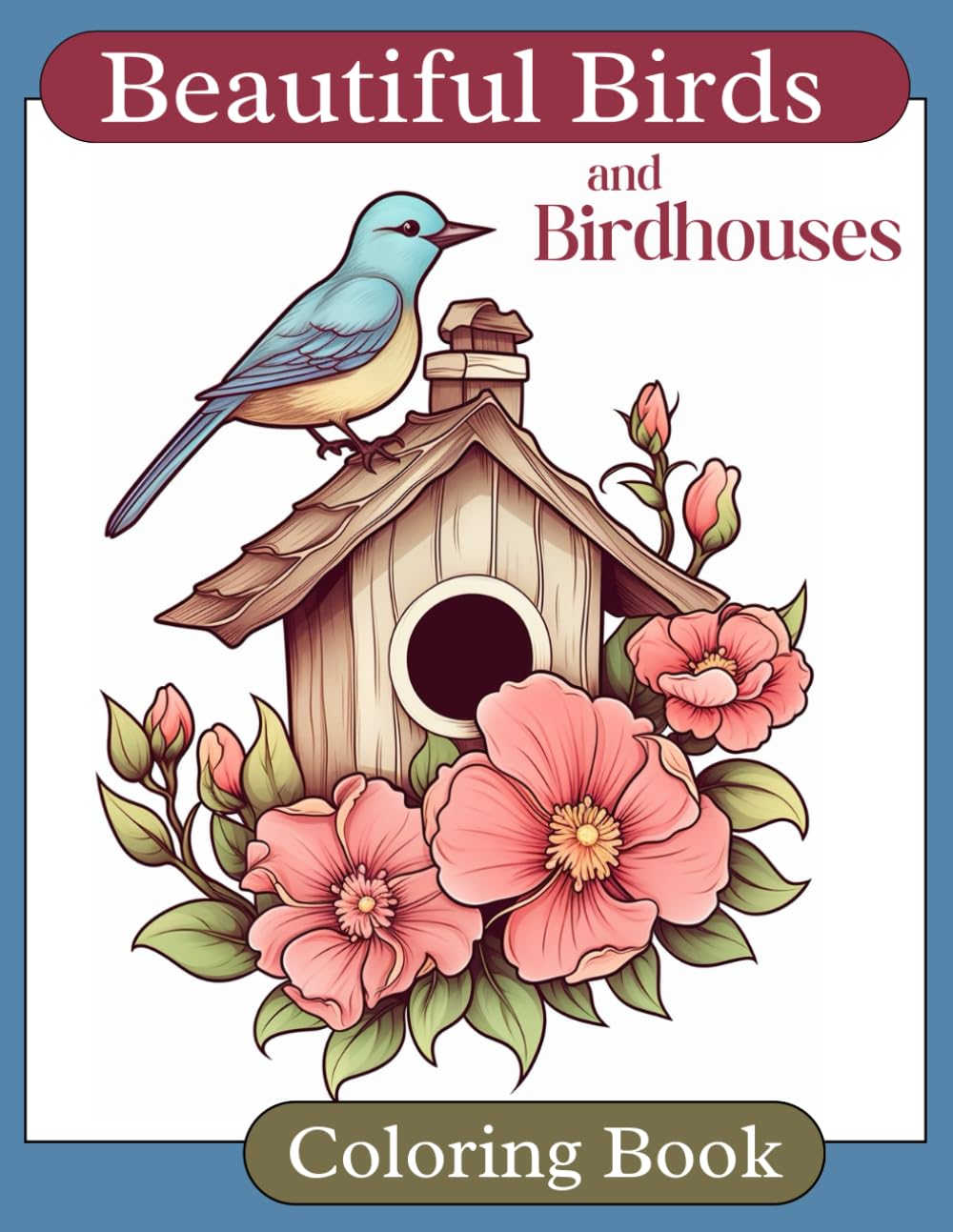 Beautiful Birds and Birdhouses: Coloring Book for Adults, Kids, Women, Men, Nature and Animal Lovers Majosta