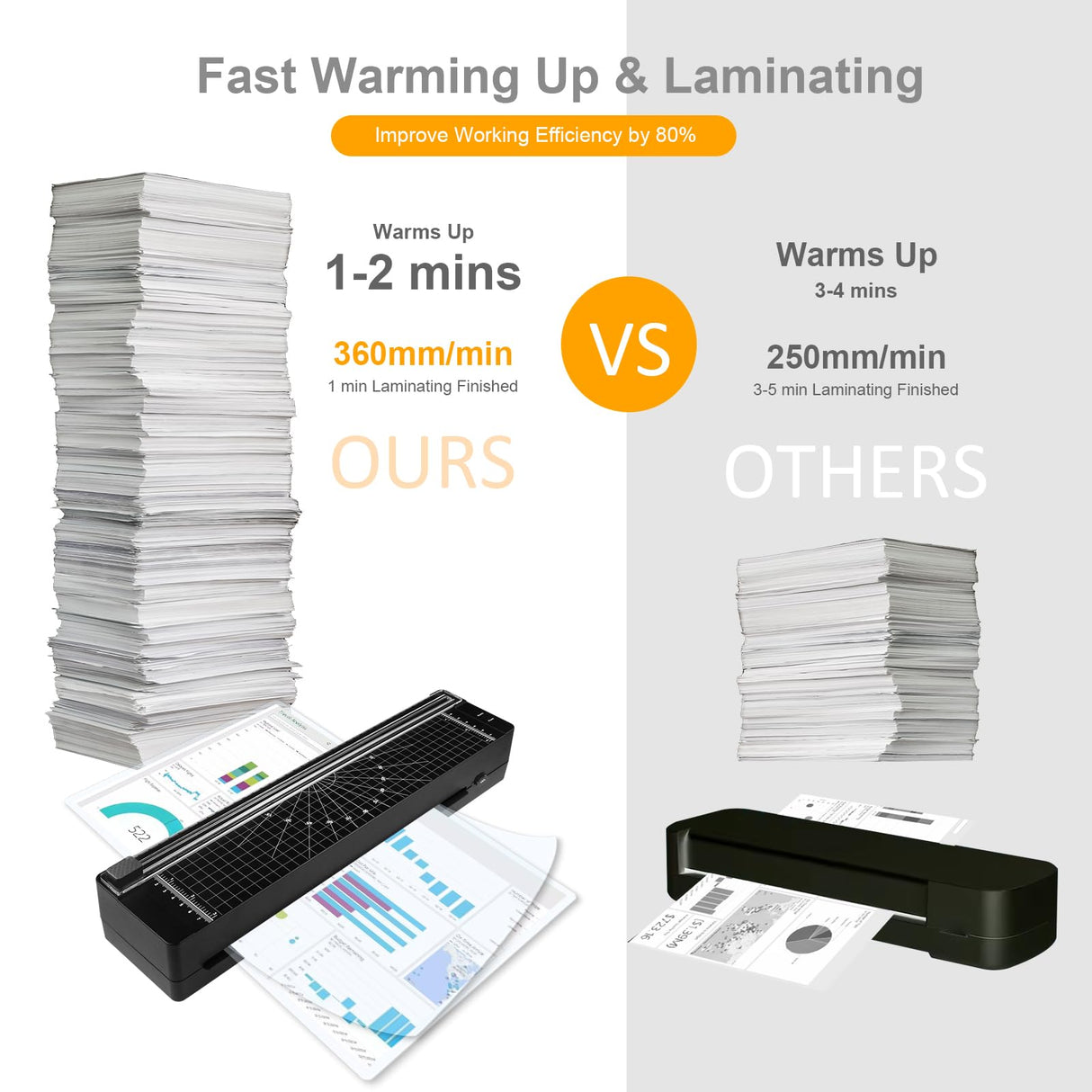 Office Laminator Machine for Professional Presentations & Home Use, 13-inch Wide Thermal Hot Laminating, Jam-Proof Design with Auto-Feed, Durable for ID Cards & Document Protection-A3-399 Queceuy
