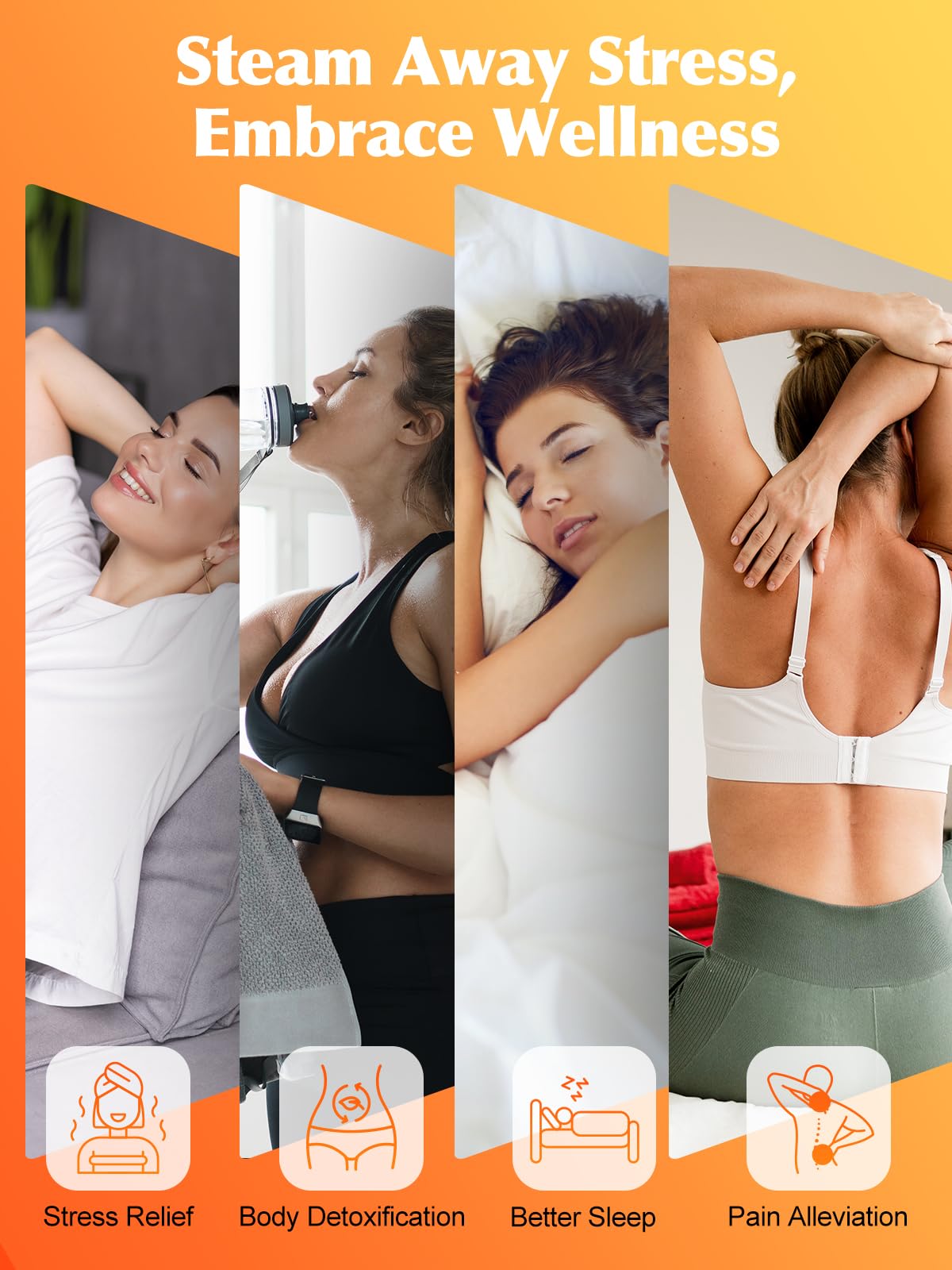 Portable Sauna Box for Home, Personal SPA Steam Sauna with 5 Min Fast Heating &15 Levels Heat, Warm Sauna Tent with 3L/1200W Steamer, Folding Chair, Remote Control for Body Relaxation, 32" x 32" x 71" PQH