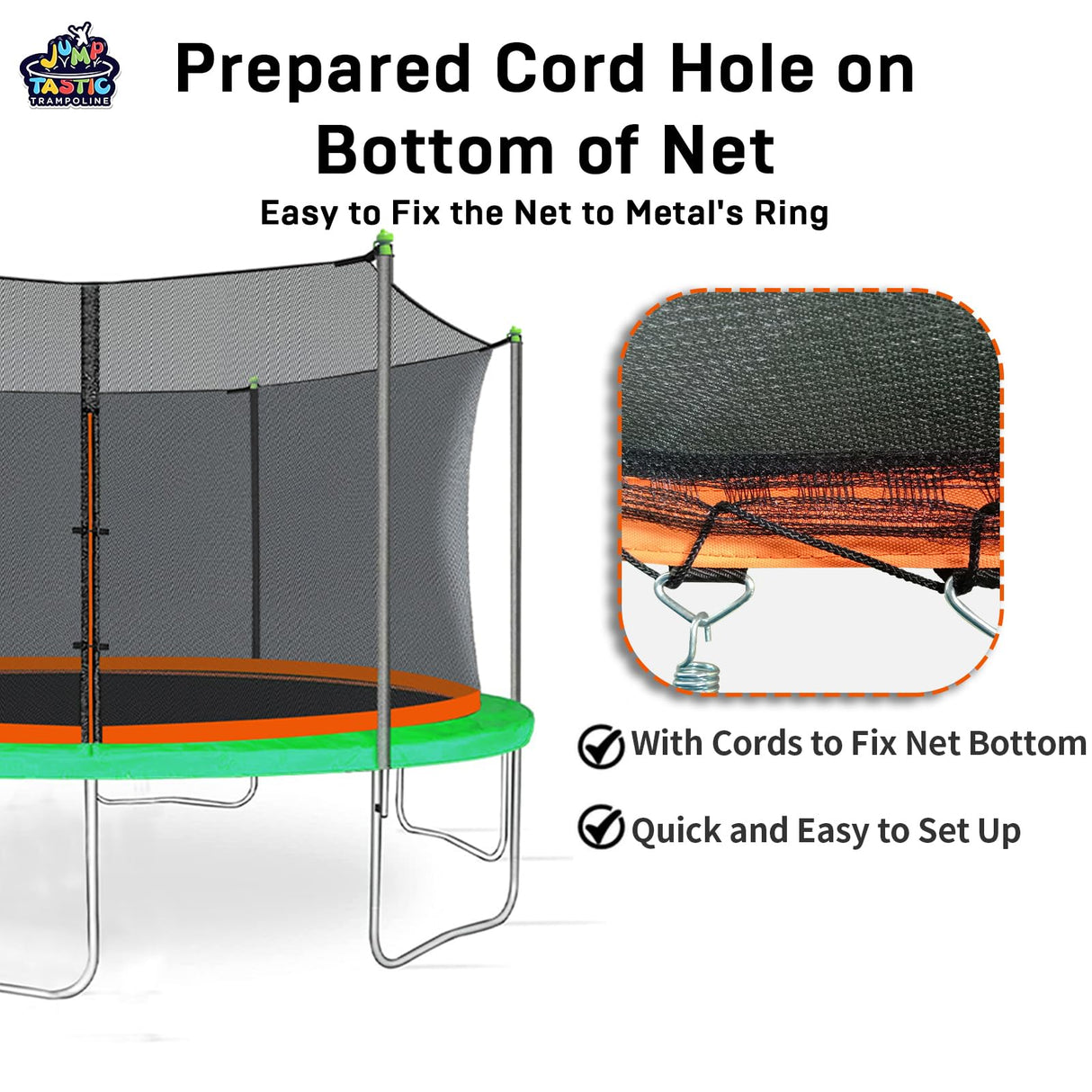 Jump Tastic Trampoline 12Ft Trampoline Net Replacement, Round Safty UV-Resistant Weather-Resitant Breathable Durable Trampoline Net Replacement Enclosures(Not Include Poles) Jump Tastic Trampoline