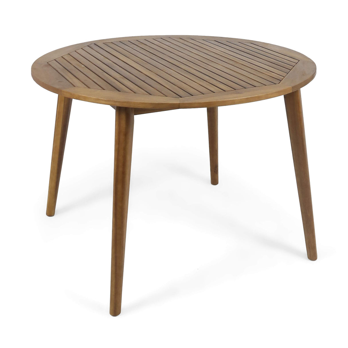 Christopher Knight Home Nick Outdoor Acacia Wood Round Dining Table, Teak Finish Christopher Knight Home