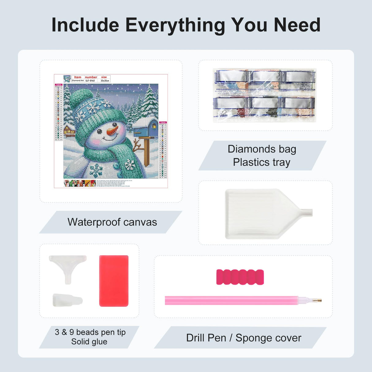 SJUTOUCI Snowman Diamond Art Kits for Adults, Diamond Painting Kits for Beginners, 5D Round Diamond Dots Gem Craft Art Home Wall Decor 12x12 inch, Winter SJUTOUCI