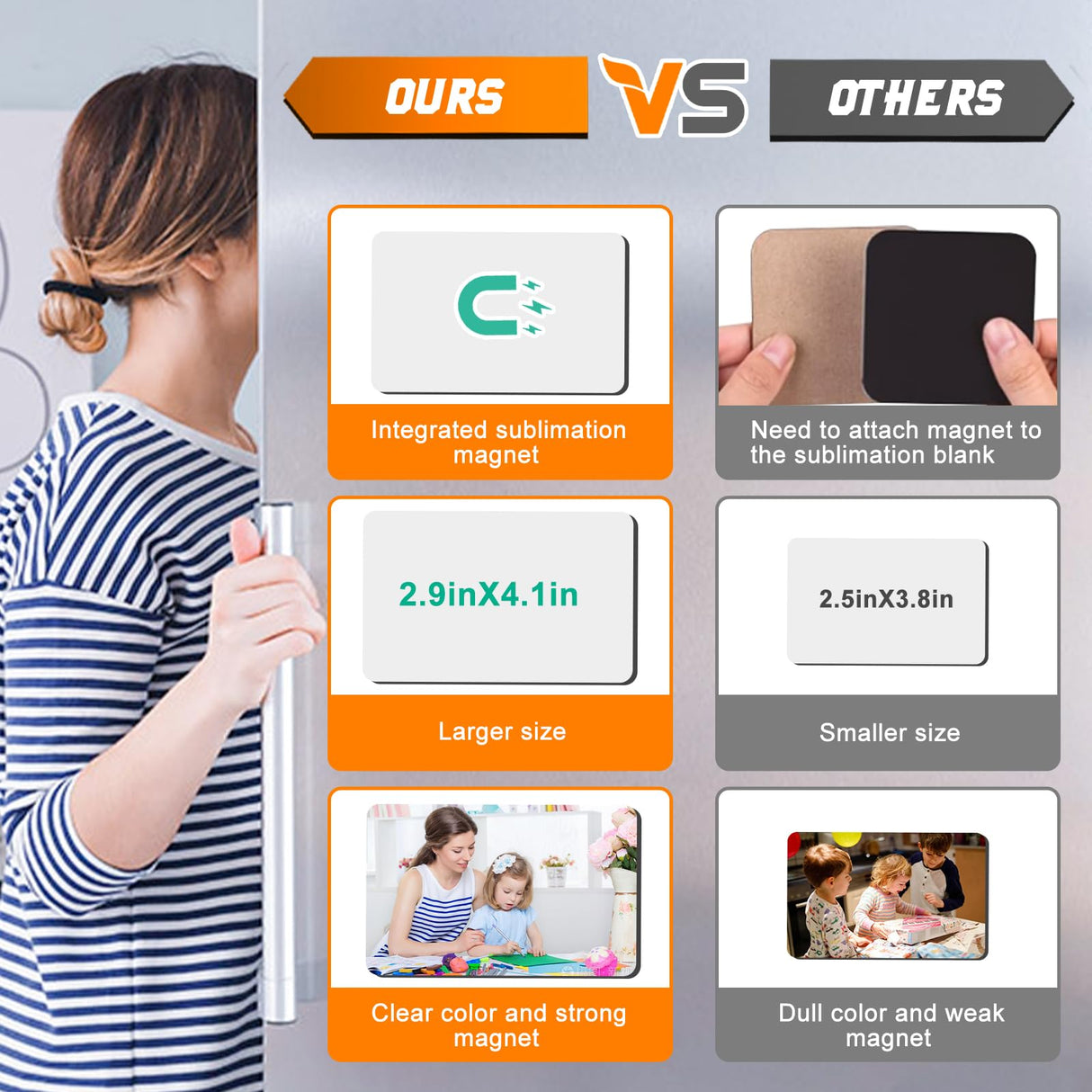 Clonivent 20 PCS Sublimation Magnet Blanks, 2x3 inch Sublimation Blank Refrigerator Magnets Personalized Fridge Soft Magnet Sticker Blanks Products for DIY Home Kitchen Decorative Clonivent