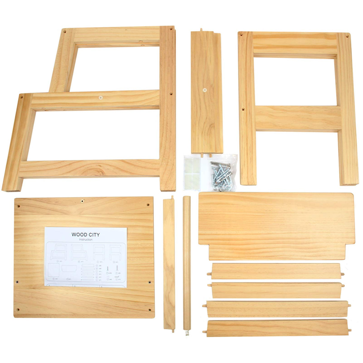 Kitchen Step Stool for Toddlers with Non-Slip Mat, Wood City Wooden Kids Montessori Learning Stool Tower, Toddler Standing Tower Helper for Kitchen Counter and Bathroom Sink. WOOD CITY