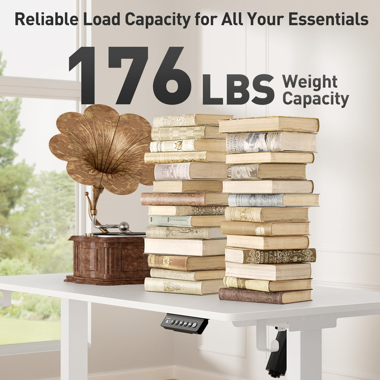 VVENACE 63 x 28 Inch Electric Standing Desk Adjustable Height,Sit Stand Up Desk with Wheels,Home Office,Rising Desk,Computer Workstation, Gaming Work (Spliced Desktop,White) VVENACE