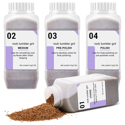 Nuanchu 8.8 Pounds Walnut Shell Media Rock Tumbler Grit and Polish Refill Kit, Tumbling Grit Media and Polish Refill Kit Rock Polish Supplies & Accessories for Rock Brass and Metal Cleaning Polishing