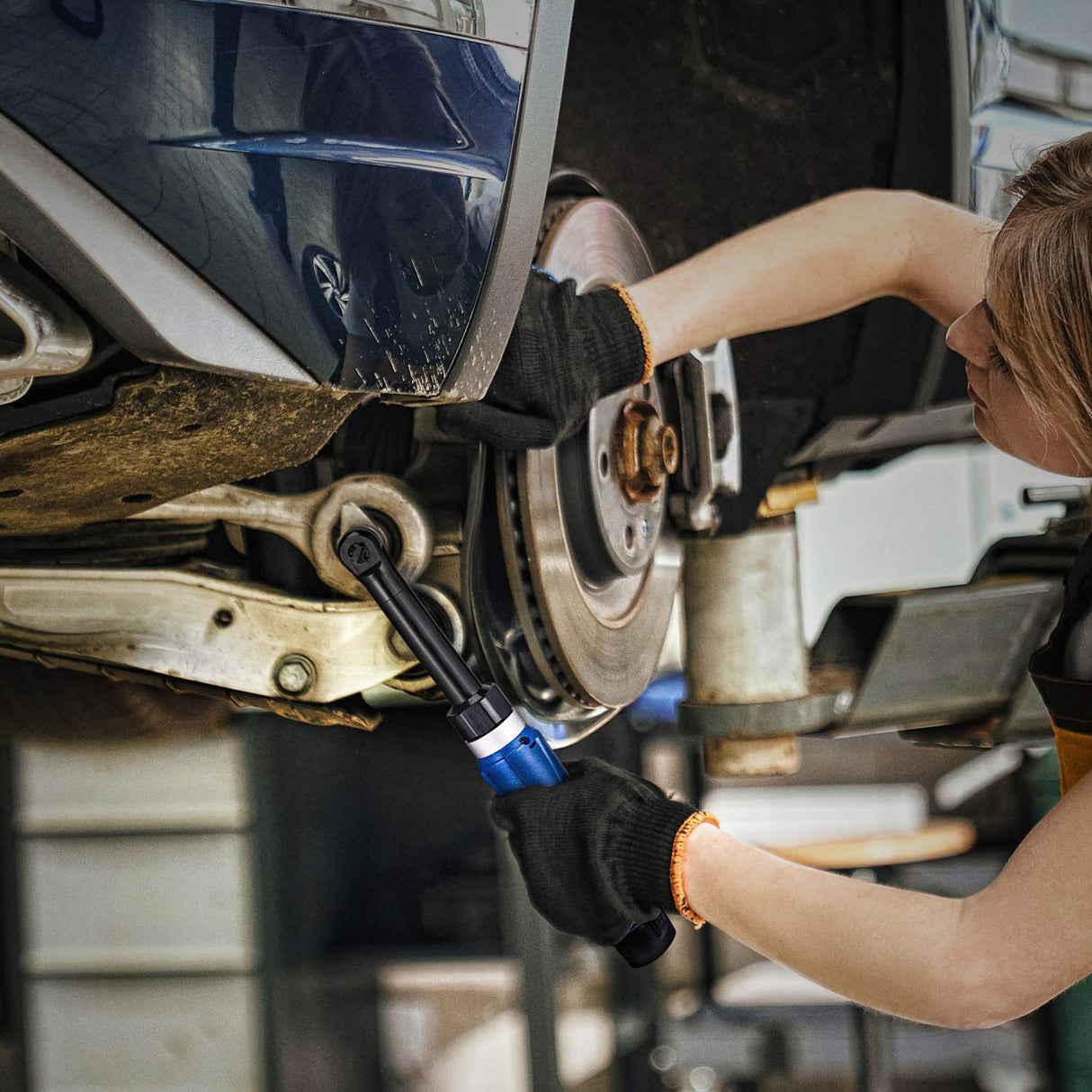 ACDelco ARW1218-K18 G12 Series 12V Li-ion Cordless 3/8” Extended Rachet Wrench & ¼” Ratchet Wrench Combo Tool Kit,Blue/Red ACDelco