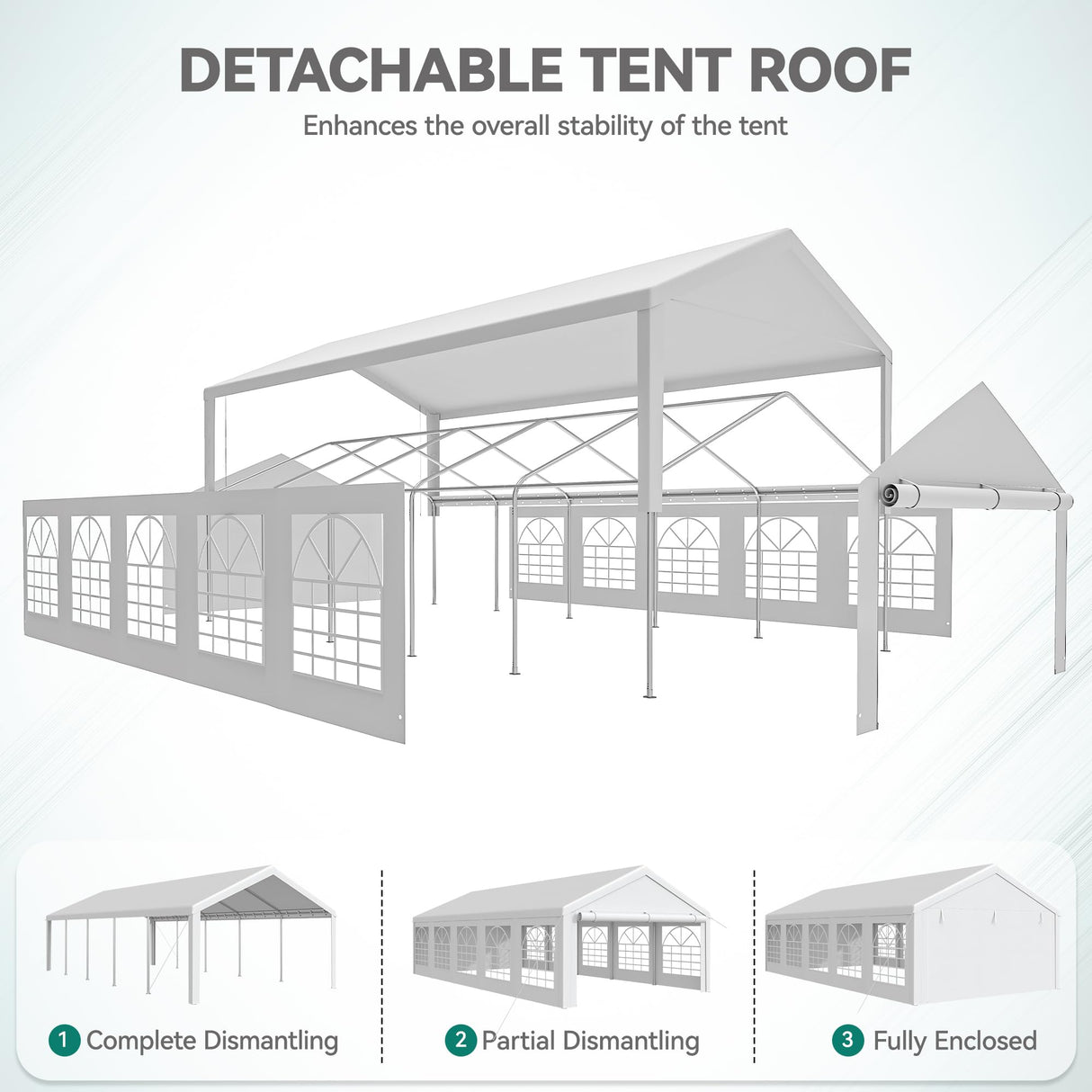 YITAHOME 16x32ft Heavy Duty Party Tent Outdoor Wedding Tent Canopy Event Shelters Upgraded Galvanized Steel Carport with Removable Sidewall Windows for Commercial and Parties, White YITAHOME