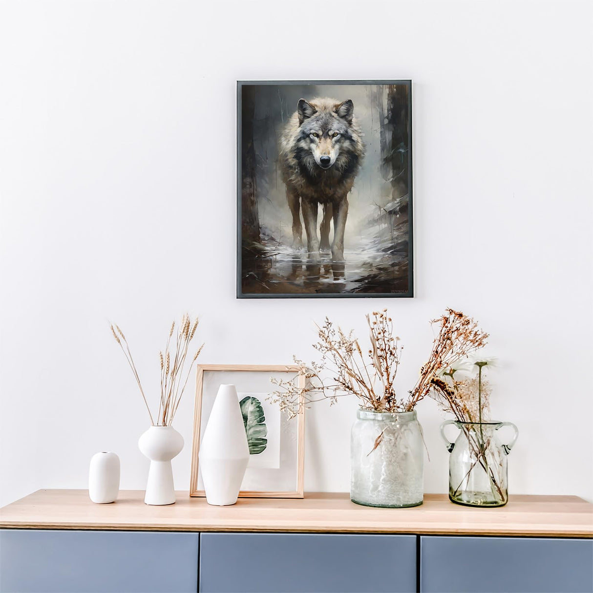 ZUVRDIAI Paint by Numbers Wolf for Adults, Acrylic Oil Painting by Numbers Kits for Beginner with Brushes Paintwork Art Canvas for Home Decor 16x20 Inch ZUVRDIAI