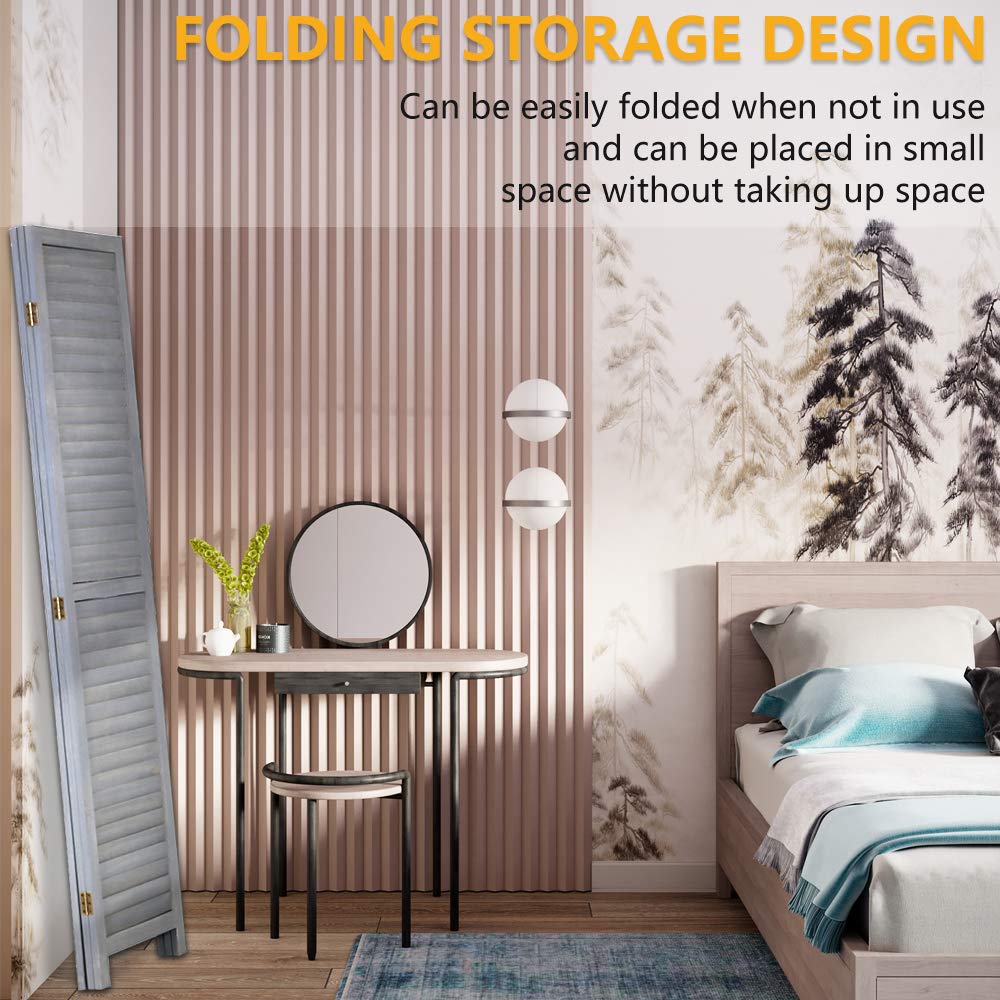 Room Dividers and Folding Privacy Screens, 3 Panel 69 Inch Tall Portable Room Seperating Divider, Handwork Solid Wood Room Divider Wall, Room Partitions and Dividers Freestanding for Home Office Dkeli