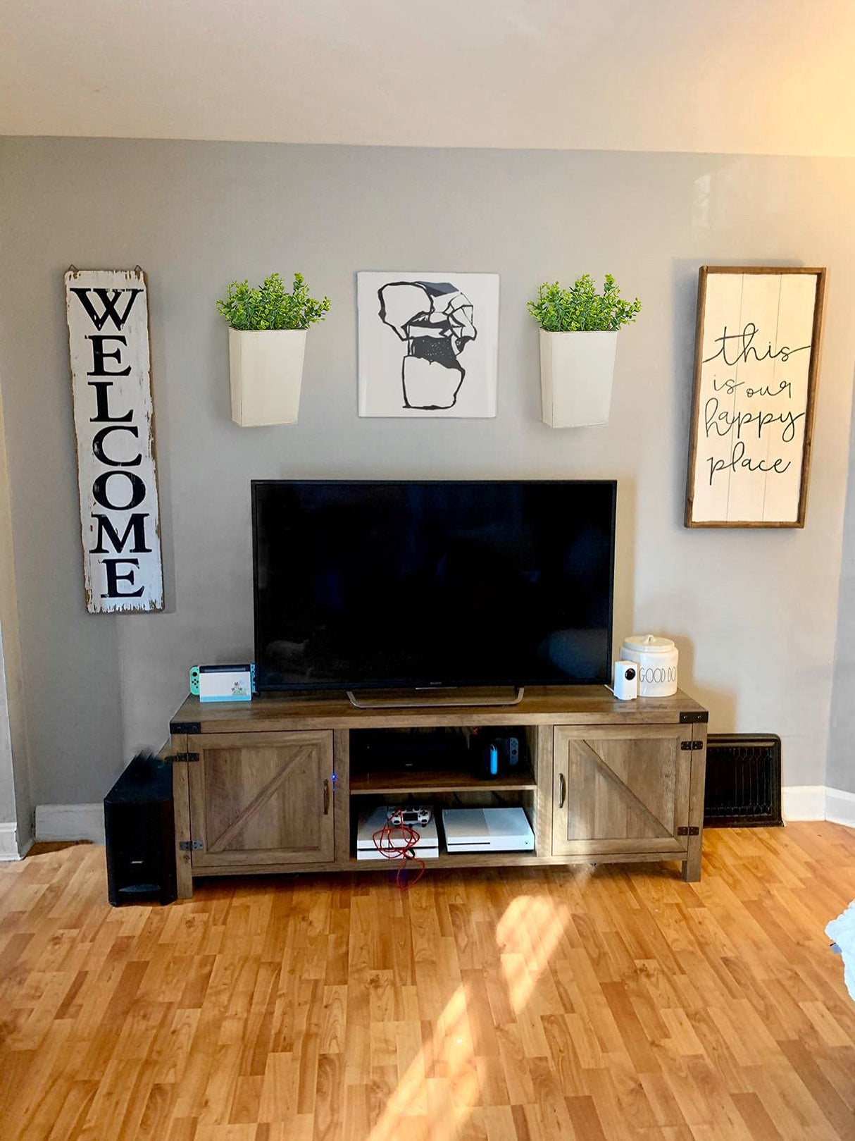 Dahey 2 Packs Metal Wall Planter with Artificial Plants, Farmhouse Wall Decor Hanging Wall Vase Boxs Galvanized Flowers Holder for Country Rustic Home Wall Decor, White Dahey