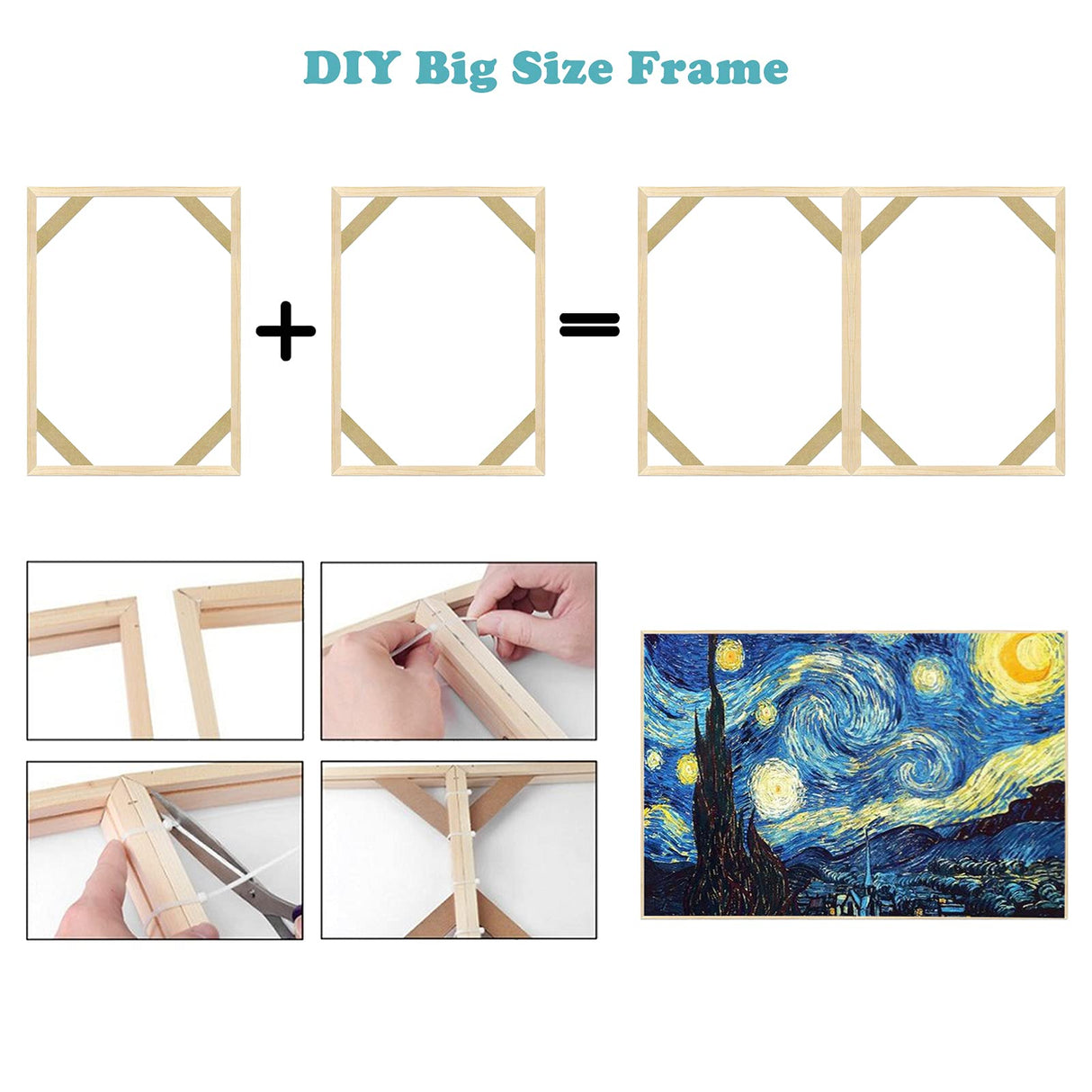 YOKSAS Frame for 30x40cm Diamond Art Painting - Wood Canvas Stretcher Bars - 9.8 x 13.8 inch Canvas Frame Assembly Kit YOKSAS