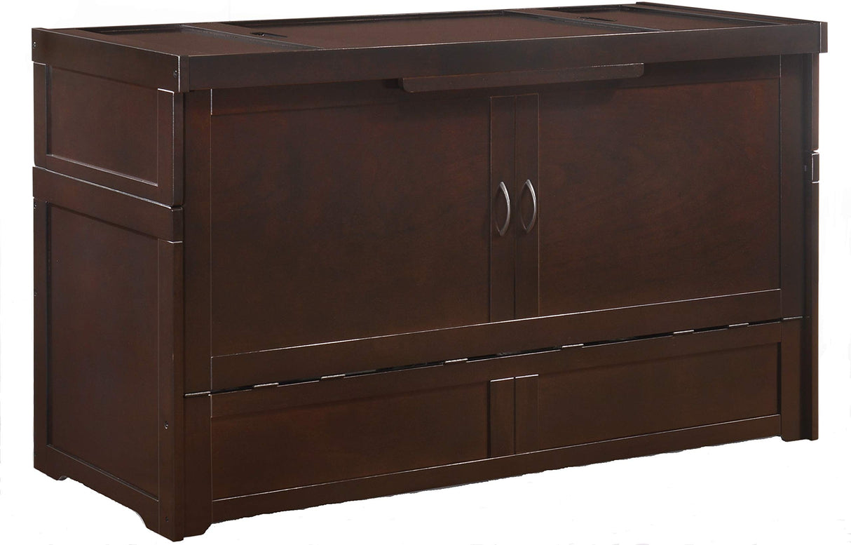 NIGHT & DAY Cube Pre-Assembled Cabinet Murphy Bed (Dark Chocolate) Night & Day Furniture