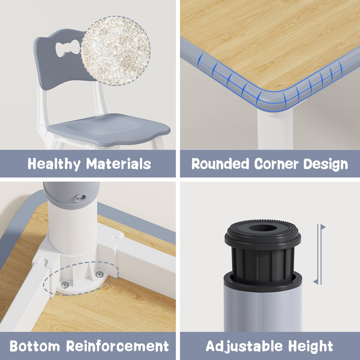 Brelley Kids Table and 2 Chairs Set, Height Adjustable Toddler Table and Chair Set, Graffiti Desktop, Classroom/Daycare/Home, Children Multi-Activity Table for Ages 2-8 Brelley