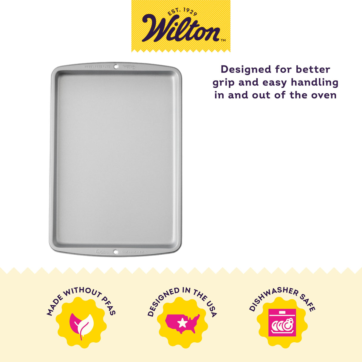 Wilton Recipe Right Small Non-Stick Baking Sheet, Cookie Sheet, 13.2 x 9.25-Inch, Steel Wilton