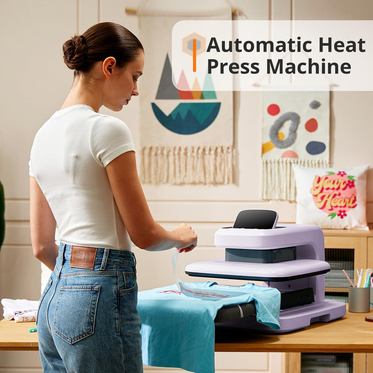 HTVRONT Auto Heat Press 2 - Heat Press Machine for T Shirts with Adjustable Pressure & Higher Heating Height, Heats Up Fast & Evenly Heat Press 15x15 for HTV, Sublimation, Heat Transfer Projects HTVRONT