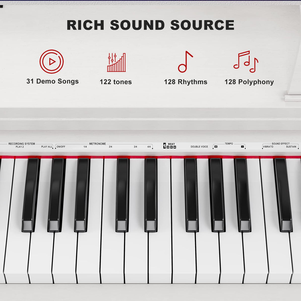 UMOMO 88 Key Weighted Keyboard Piano with Piano Bench, Beginner Digital Piano Full Size Heavy Hammer Weighted Action Electric Piano Keyboard with USB UMOMO