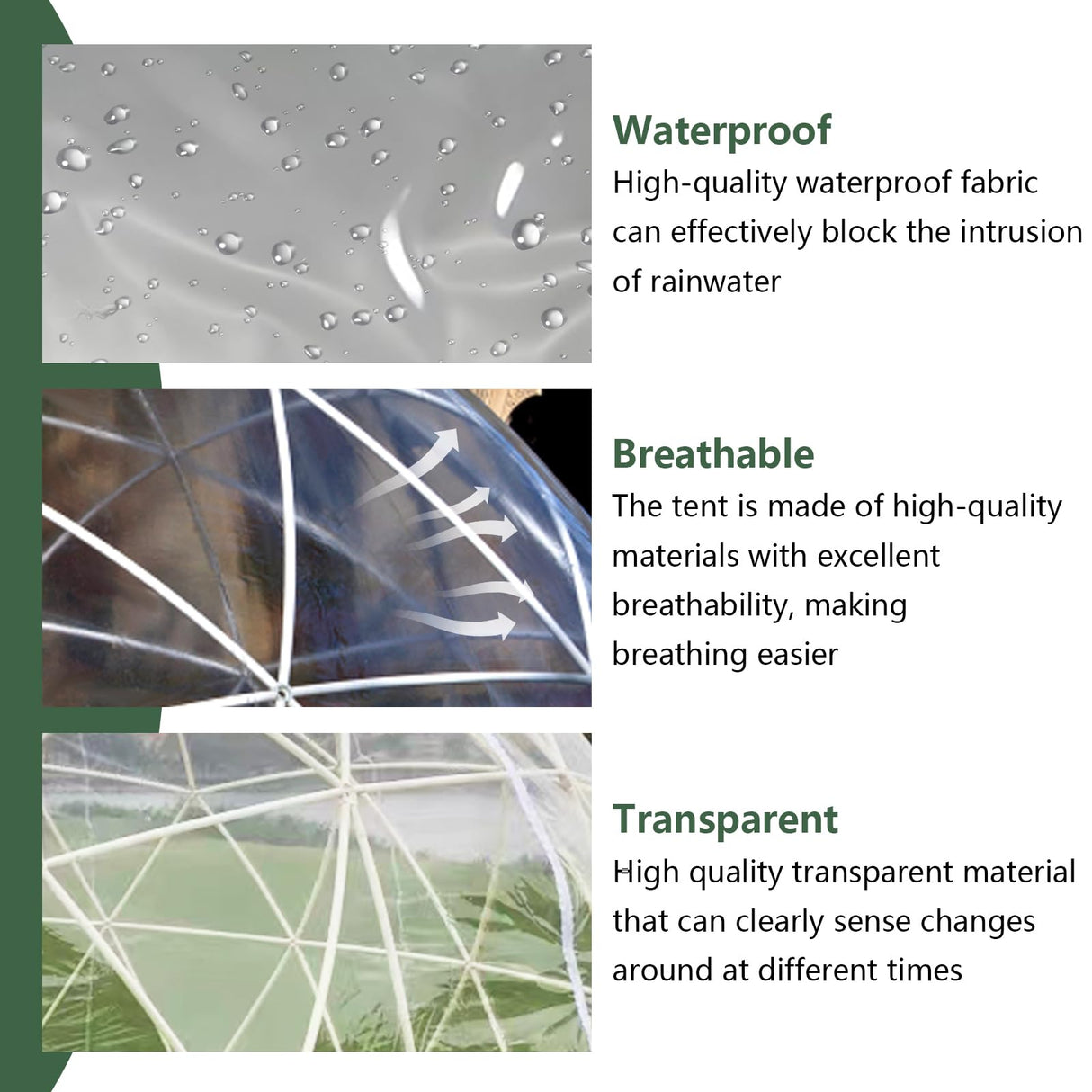 Gaonala Garden Dome Igloo, 12*7.2 ft PVC Dome Tents with 2*10m Light Strings, Weatherproof Greenhouse Garden Bubble Tent , Transparent Igloo Dome House for Outdoor, Party, Backyard Gaonala