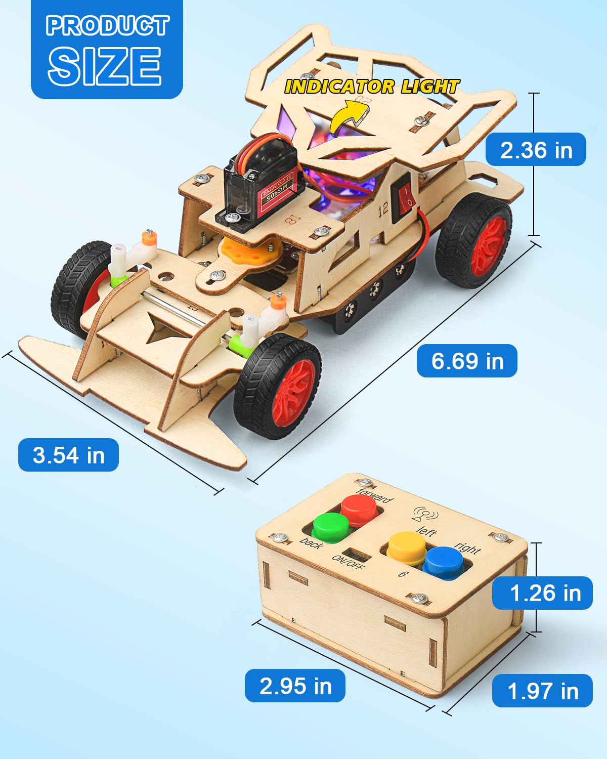 Poraxy STEM Toys for Boys Age 8-12, Building Remote Control Car, STEM Kits for Kids 8-10, Wooden 3D Puzzles 8-13 Science Projects Model, Birthday Gifts for 8 9 10 11 12 13 14 Year Old Teen Boys Girls Poraxy