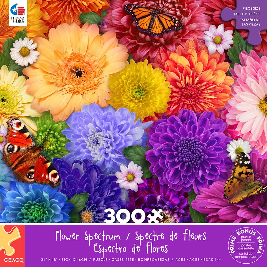 Ceaco - Flower Spectrum - 300 Oversized Piece Jigsaw Puzzle Ceaco