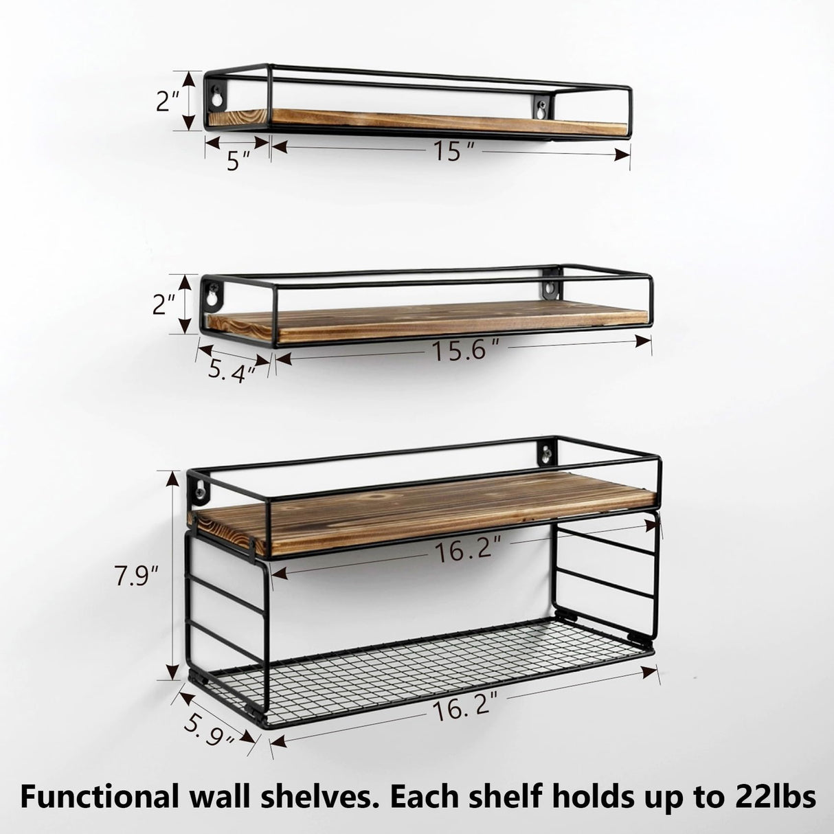 YXDXF Floating Bathroom Shelves with Paper Basket, Bathroom Shelves Over Toilet Small Shelf for Wall Farmhouse Bathroom Decor Wall Shelves for Bathroom Kitchen Office, Dark Brown YXDXF