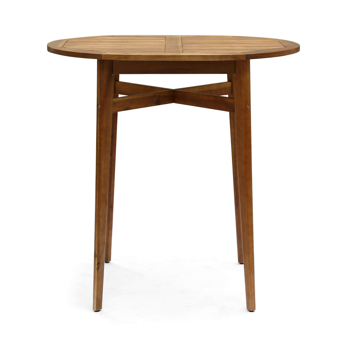 Great Deal Furniture Noble House Stamford Outdoor Acacia Wood Bar Table in Teak Great Deal Furniture