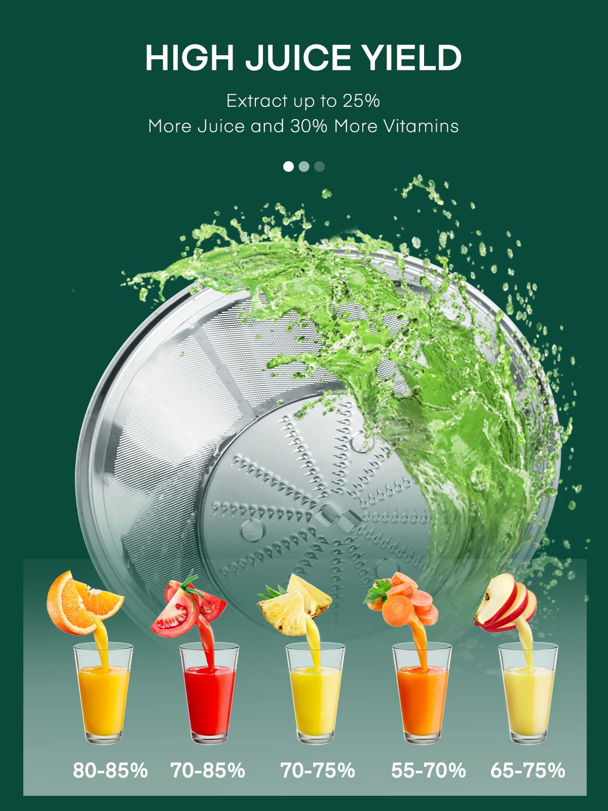 Juicer Machine, HOUSNAT Centrifugal Juicer,Extractor Max Power 800W Juice, 65MM Chute for Whole Fruit and Vegetables, Juice Extractor with 3 Speeds Quick Juicing, Easy to Clean, BPA Free,Silver HOUSNAT