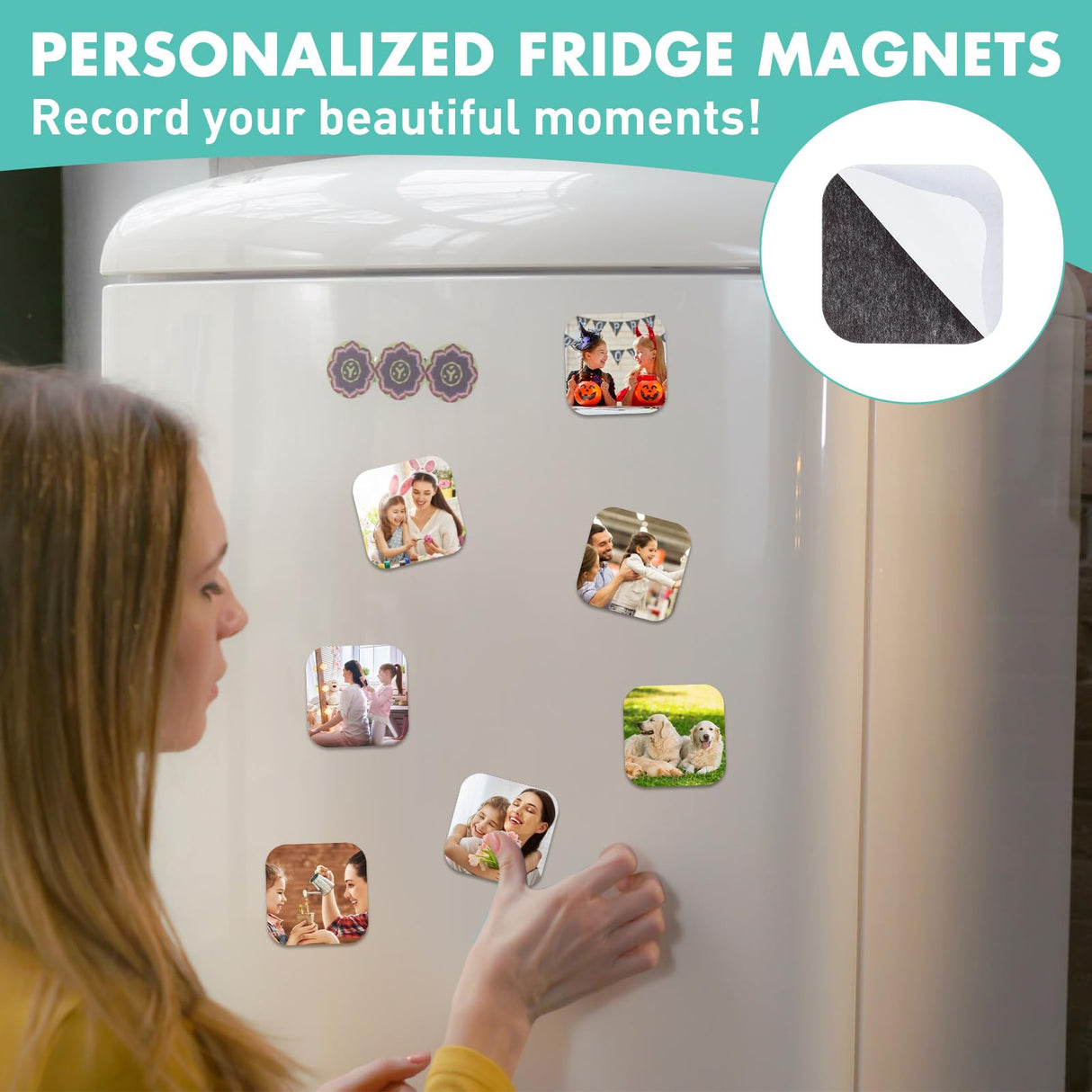 Frienda 150 Pcs Sublimation Magnet Blanks 1.97 x 1.97 x 0.16 Inch Sublimation Blank Refrigerator Magnets Decorative Square Fridge Magnet for Kitchen Wall DIY Metal Door Calendar Office Decoration Frienda