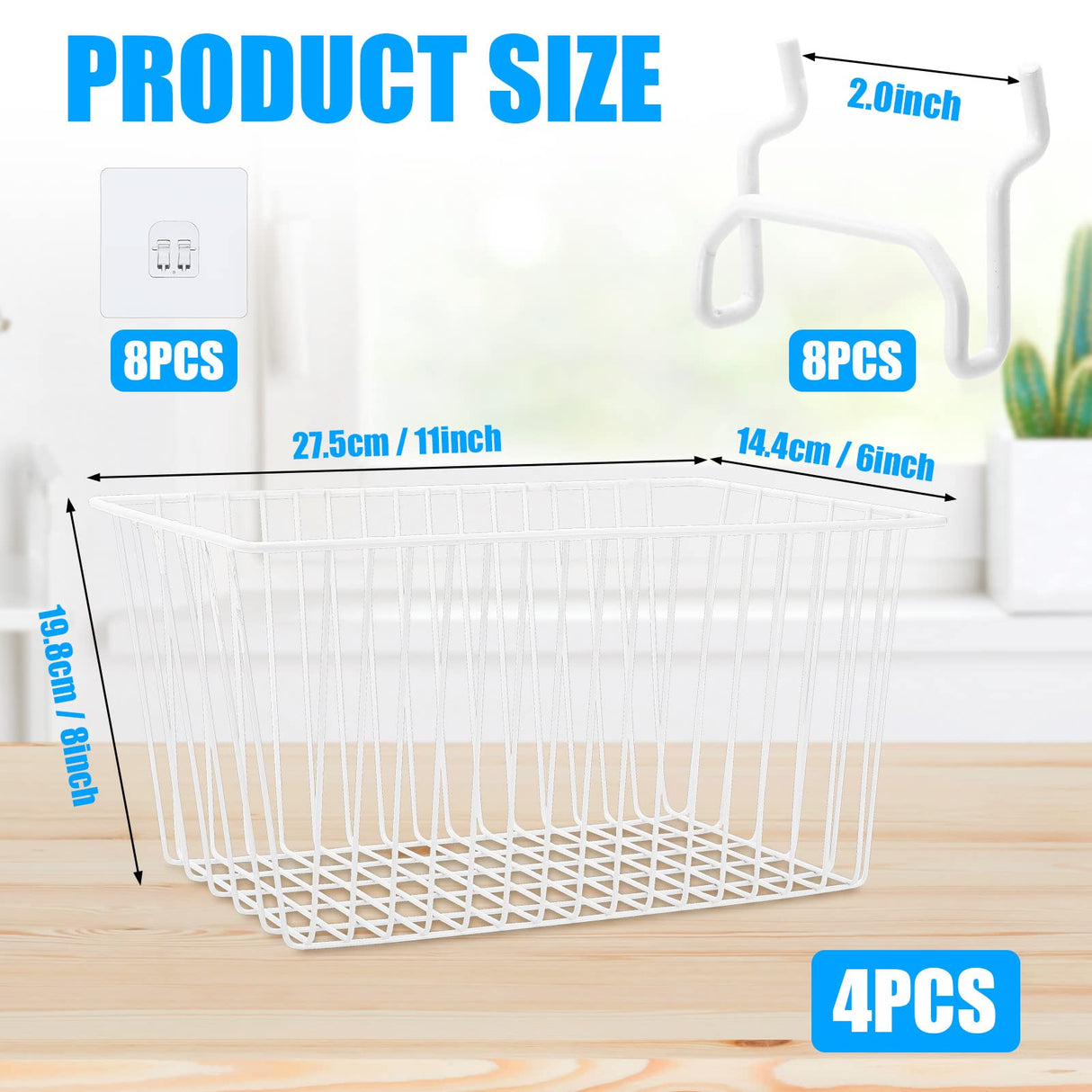 Sieral 4 Pack Pegboard Baskets, Pegboard Hooks Assortment Various Tools Storage, Pegboard Parts Storage System Peg Board Workbench Metal Wire Shelves for Organizing Hardware Attachments Sieral