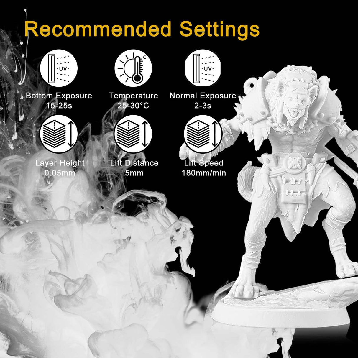 RepRapper 3D Printer Resin with High Precision and High Toughness, 405nm Fast UV-Curing Standard Photopolymer Linear SLA 3D Printing Resin Suitable for EMAKE3D Galaxy1 SLA Printer, White 1000g RepRapper