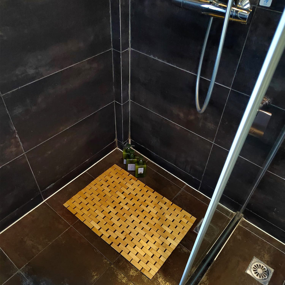 HJJKKH Bath Mat Rayon Derived from Bamboo 15.7X 23.6 inches, Non Slip and Foldable Floor Shower Bath Mat for Bathroom, Bathtub, Shower, Sauna, Hot Tub HJJKKH