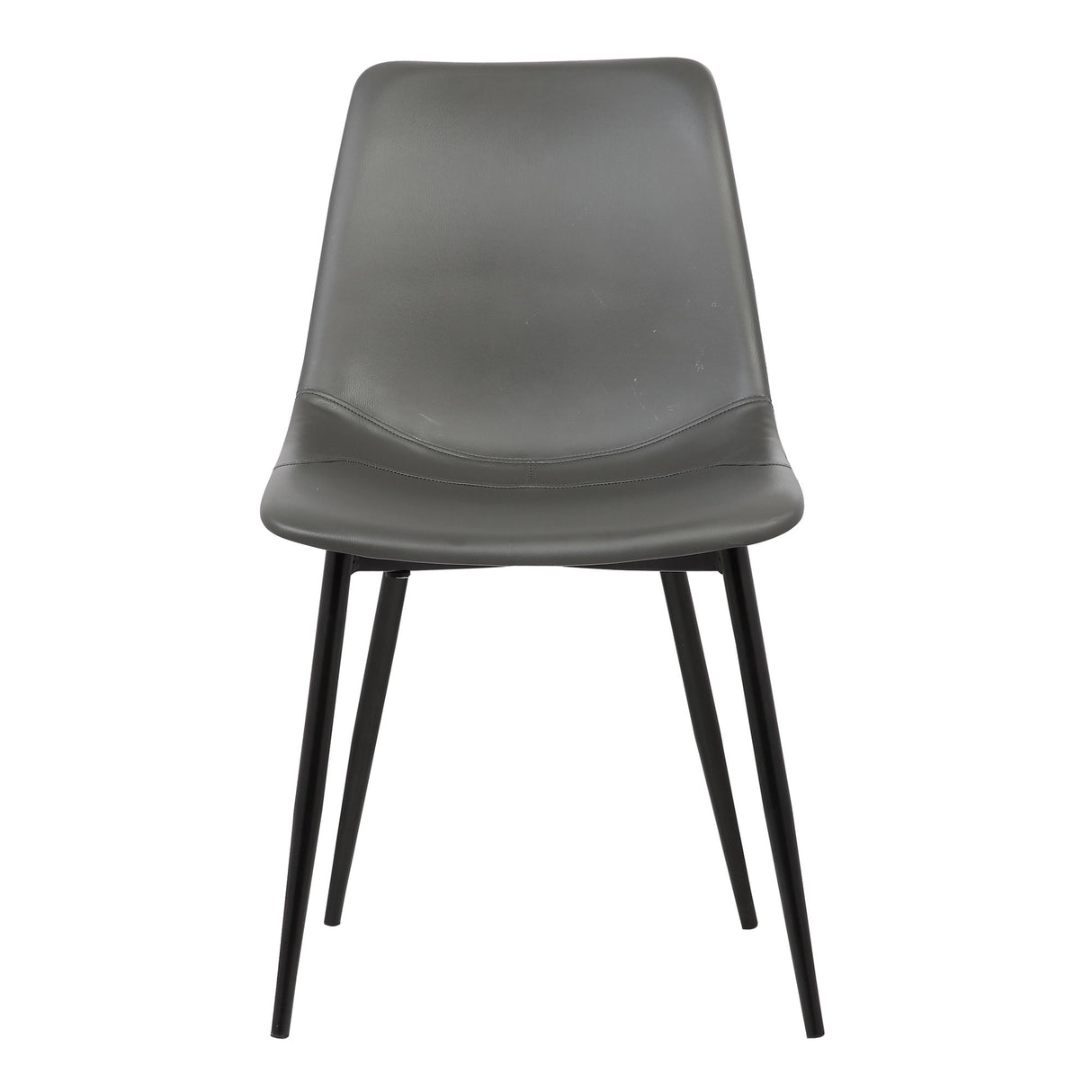 Armen Living Monte Mid Century Modern Dining Accent Chair for Table Kitchen Desk Vanity in Charcoal Gray Faux Leather with Black Metal Legs Armen Living