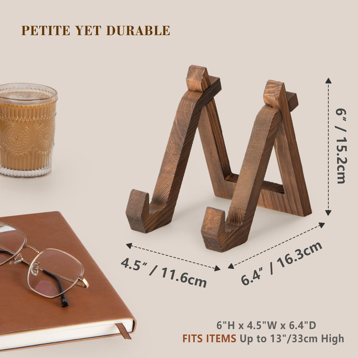 ANBOXIT Plate Display Stand, 6 Inch Plate Holder for Displaying, Decorative Picture Frame Dish Photo Plaque Platter Wood Stand ANBOXIT
