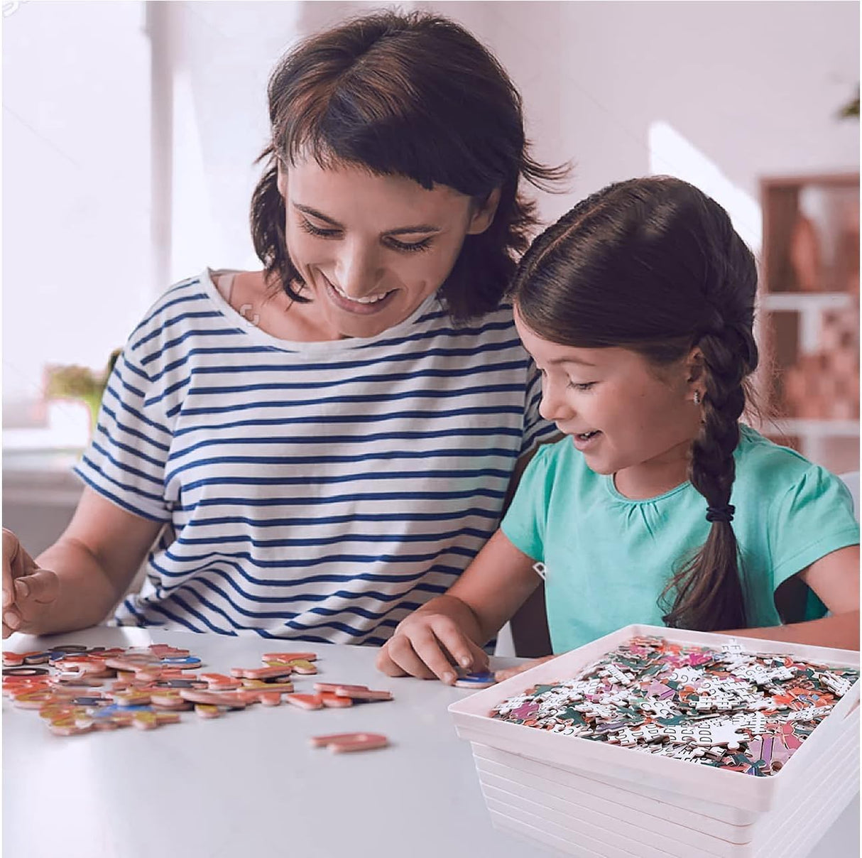 WISHDIAM 8 Puzzle Sorting Trays Fit Up to 2000 Pieces Puzzles Jigsaw Puzzle Trays Puzzles Accessories Puzzle Stacking Trays Gift for Puzzlers(White) WISHDIAM