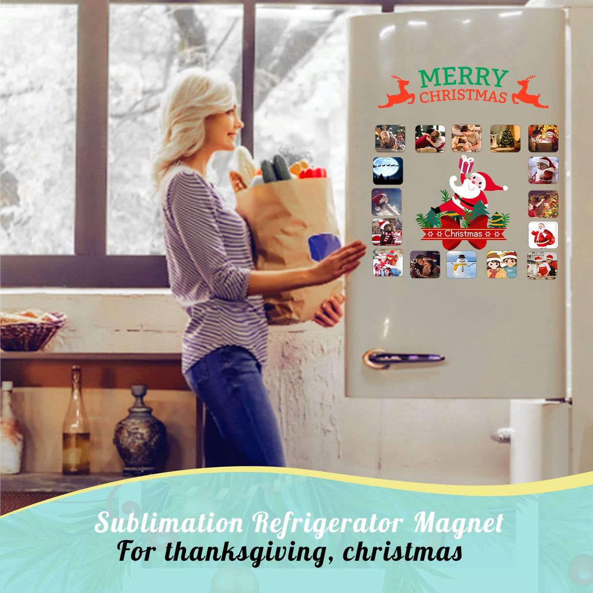 Sublimation Magnet Blanks, 30PCS Sublimation Blank Refrigerator Magnets - Personalized Square Fridge Magnet Sublimation Blanks Products for Kitchen Office Decorative, 5.5x5.5 cm (Square) Deekypol